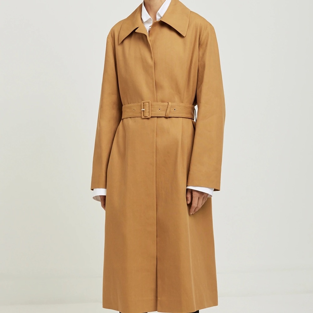 NWT The Row Rundi belted linen cotton coat in ochre - Picture 1 of 11